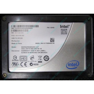 Нерабочий SSD 40Gb Intel SSDSA2M040G2GC 2.5" FW:02HD SA: E87243-203 (Лыткарино)